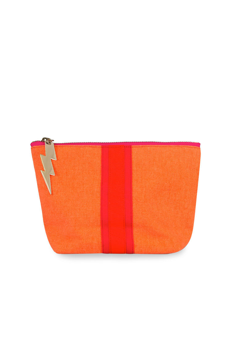 Orange Lucky Stripe Make Up Bag